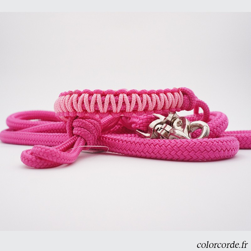 Licol éthologique Fuchsia taille Cob + Rênes fines 3m